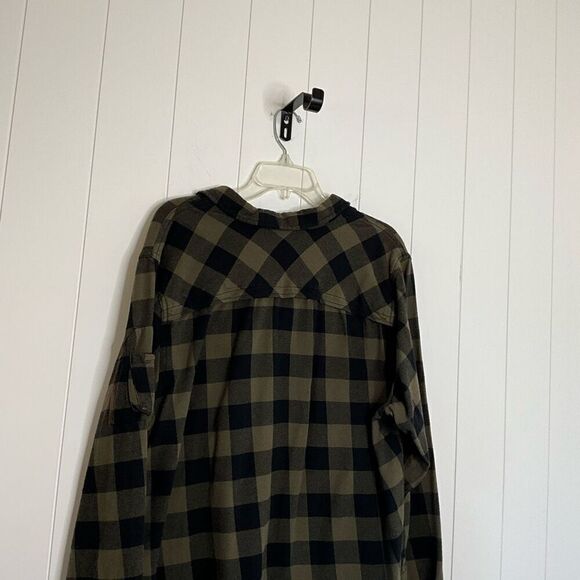 i Jeans by Buffalo Mens XXL Button Front Shirt Black Tan Plaid Long Sleeves - Picture 6 of 10